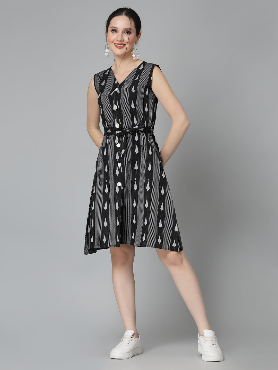 Cotton Blend Sheath Dress