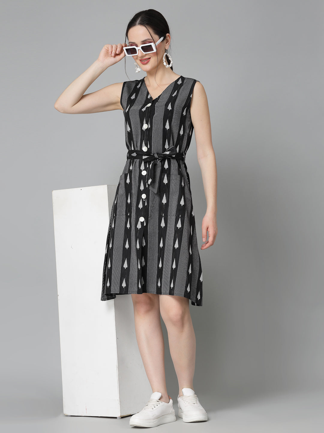 Cotton Blend Sheath Dress