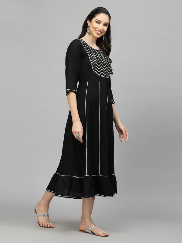 Embellished Rayon Anarkali kurta