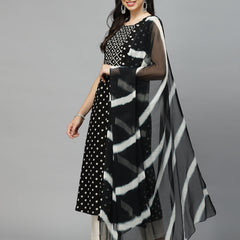 Printed A-Line Kurta with Dupatta