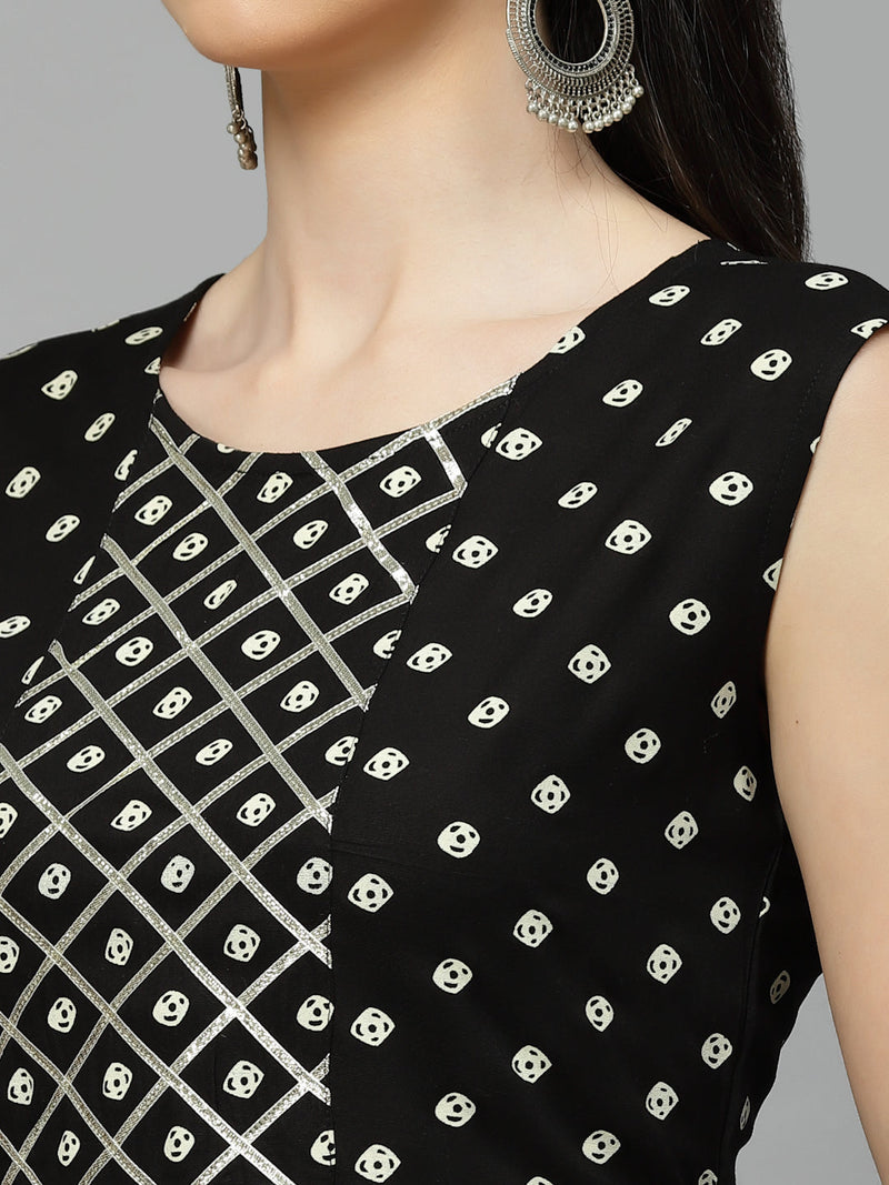 Printed A-Line Kurta with Dupatta