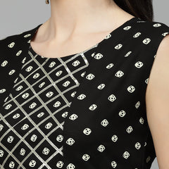 Printed A-Line Kurta with Dupatta