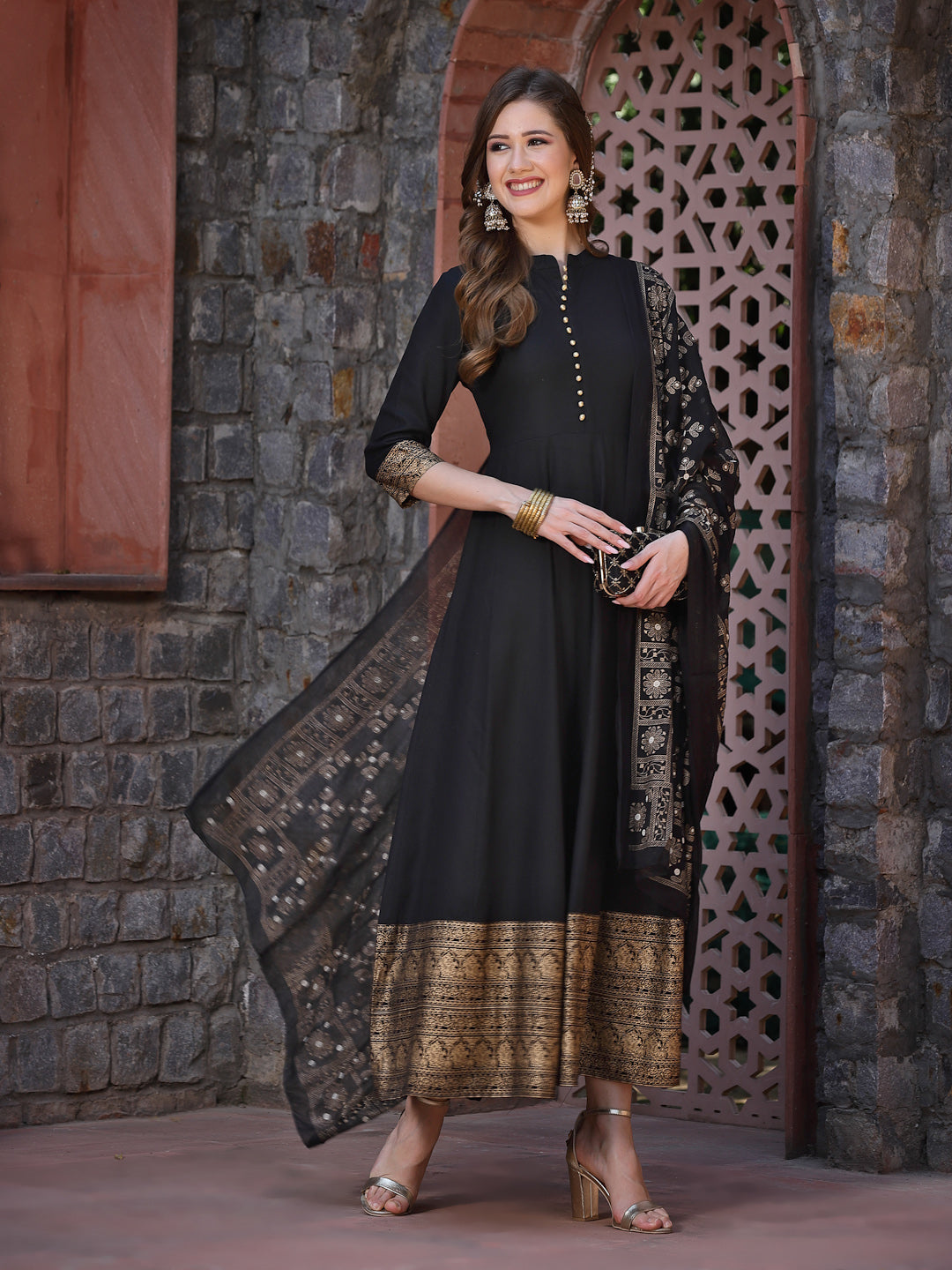 Rayon Anarkali kurta with Dupatta