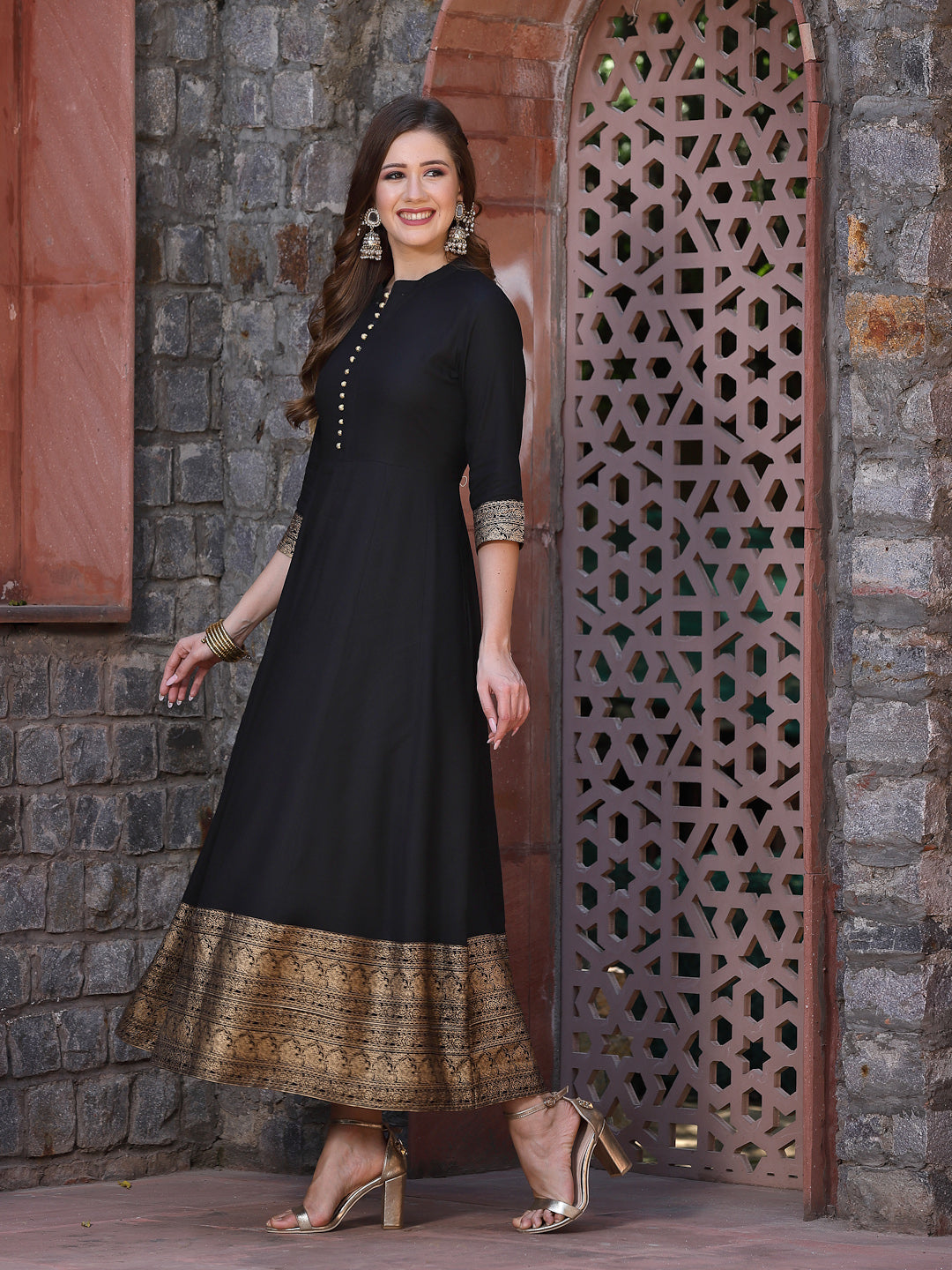 Rayon Anarkali kurta with Dupatta