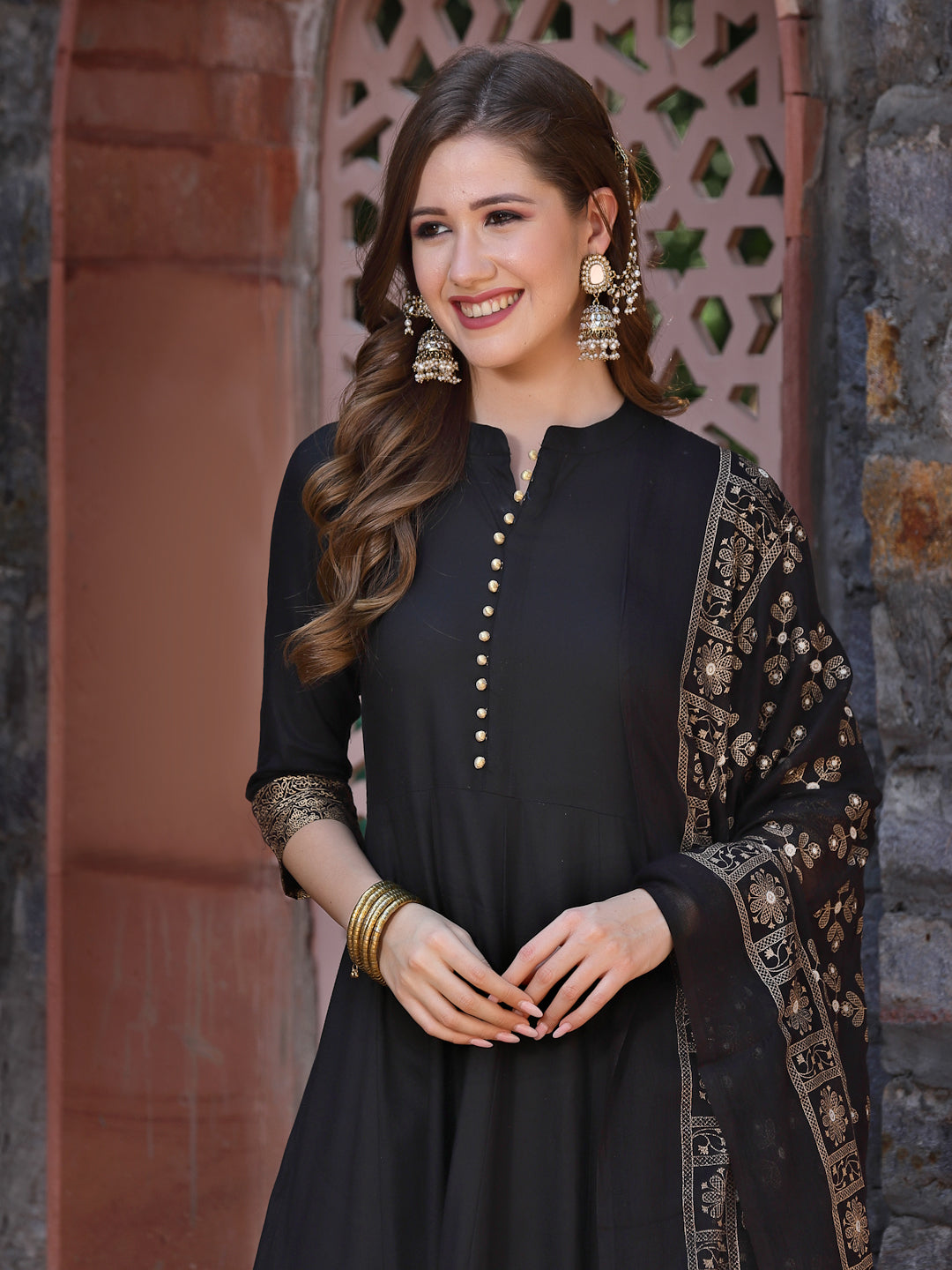 Rayon Anarkali kurta with Dupatta