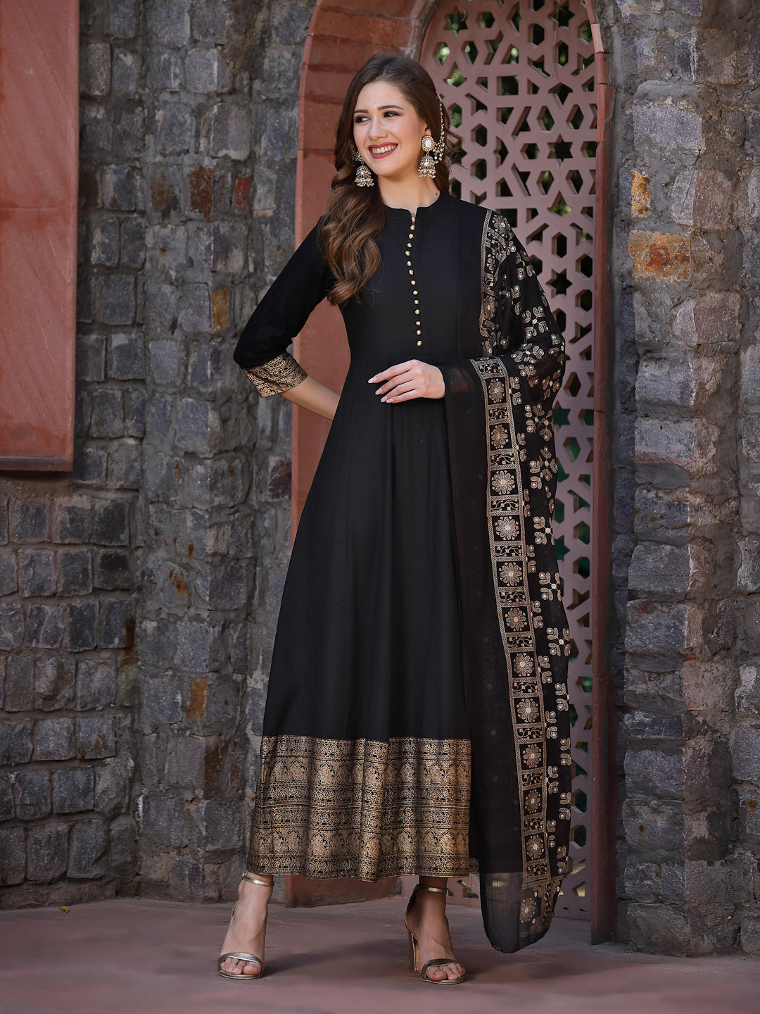 Rayon Anarkali kurta with Dupatta