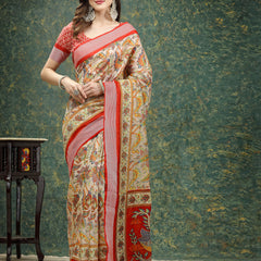 Digital Print Cotton Blend Saree