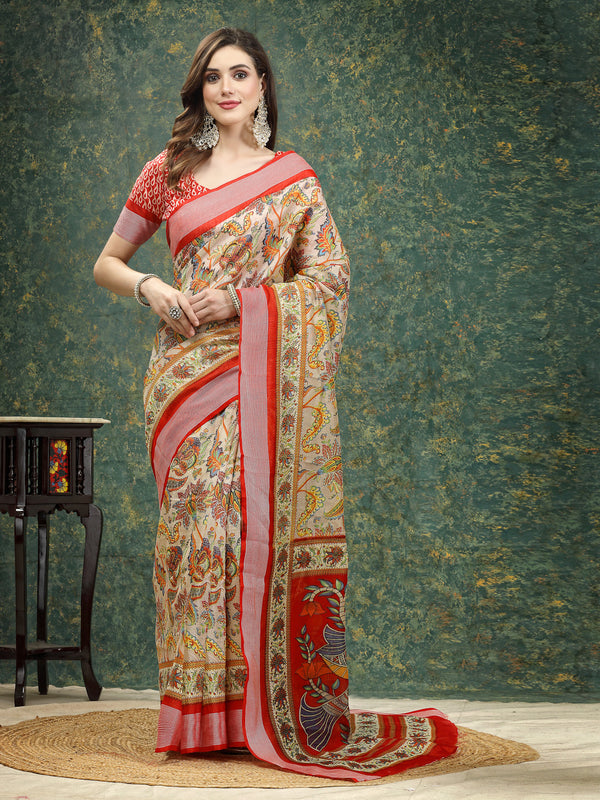 Digital Print Cotton Blend Saree