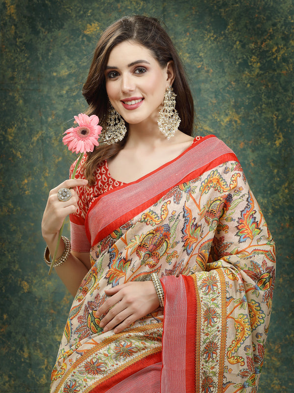 Digital Print Cotton Blend Saree