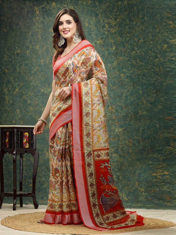 Digital Print Cotton Blend Saree