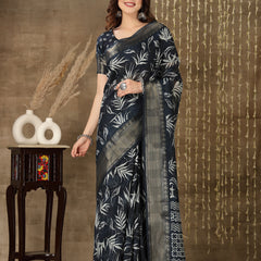 Paisley Print Cotton Blend Saree