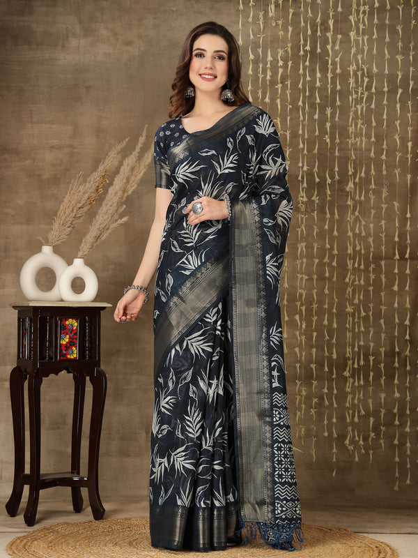 Paisley Print Cotton Blend Saree