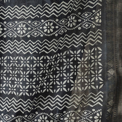 Stylum Women's Paisley Print Cotton Blend Saree (Bluepetal)