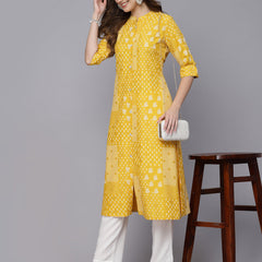 Printed Rayon A-Line Kurta