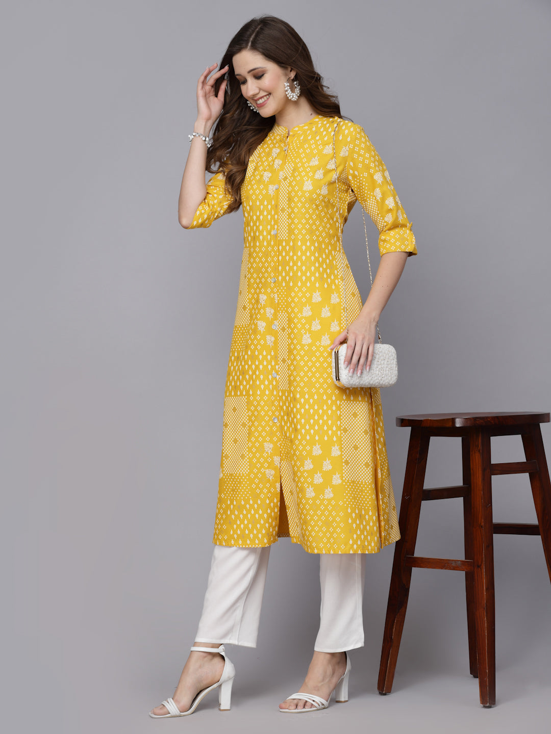 Printed Rayon A-Line Kurta