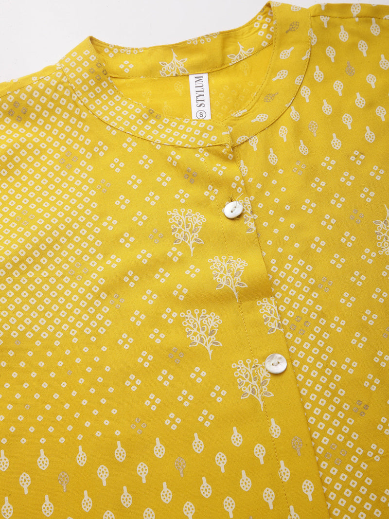 Printed Rayon A-Line Kurta