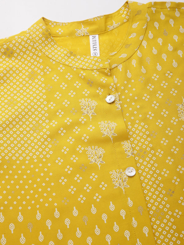 Printed Rayon A-Line Kurta