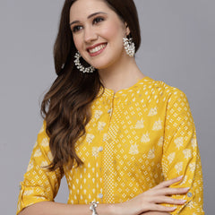 Printed Rayon A-Line Kurta