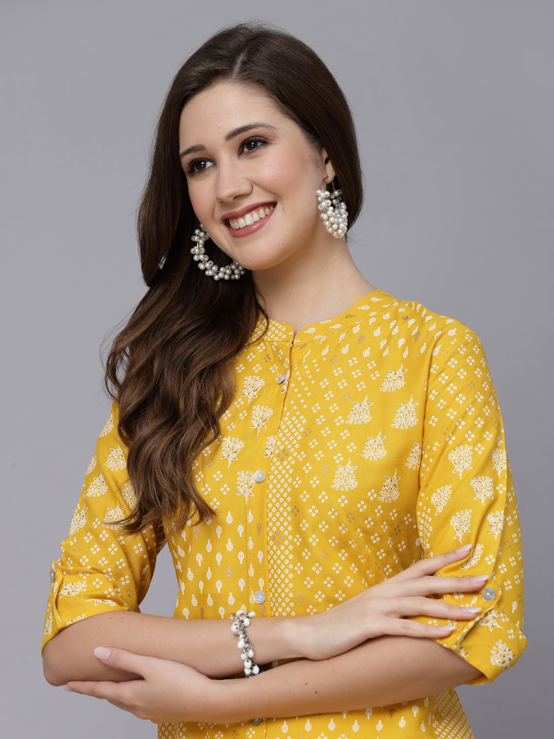 Printed Rayon A-Line Kurta