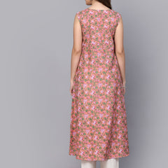 Printed Cotton A-Line Kurta