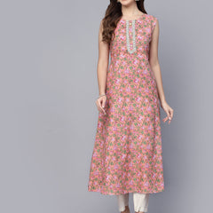 Printed Cotton A-Line Kurta
