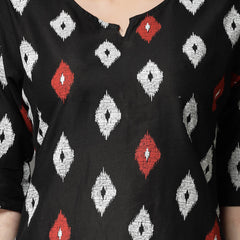 Ikat Print Black Cotton Co-Ords Set