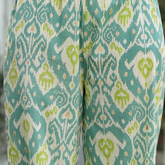 Stylum Women's Aqua Ikat Printed Cotton Co-Ord Set (CSAQUAOKIL)