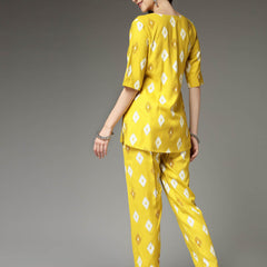 Stylum Women's Ikat Print Rayon Co-Ords Set (CSARROW)