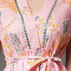 Stylum Women's Floral Printed Cotton Co-Ord Set (CSBARBIEPINK)