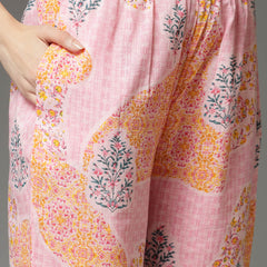 Stylum Women's Floral Printed Cotton Co-Ord Set (CSBARBIEPINK)