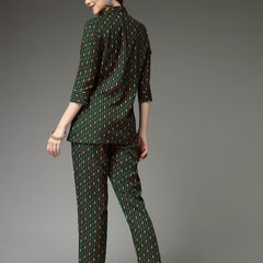 Stylum Women's Printed Poly Crepe Co-Ord Set (CSGREENPARK)