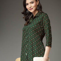 Stylum Women's Printed Poly Crepe Co-Ord Set (CSGREENPARK)