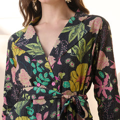 Stylum Women's Black Floral Printed Katha Cotton Co-ord Set (CSBLACKGUM)