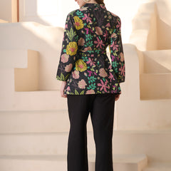 Stylum Women's Black Floral Printed Katha Cotton Co-ord Set (CSBLACKGUM)