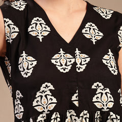 Stylum Women's Black Floral Printed Rayon Co-Ord Set (CSBLACKJAMUN)