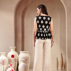 Stylum Women's Black Floral Printed Rayon Co-Ord Set (CSBLACKJAMUN)