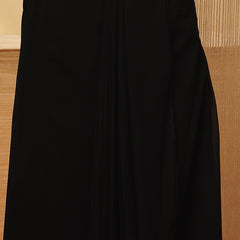 Stylum Women's Black Solid & Embroidered Georgette Co-Ords Set (CSBLACKLOFT)
