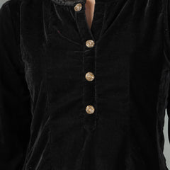 Stylum Women's Black Solid Velvet Co-Ord Set (CSBLACKRUBINA)