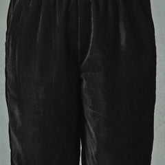 Stylum Women's Black Solid Velvet Co-Ord Set (CSBLACKRUBINA)