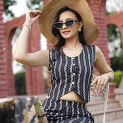 Stylum Women's Black Printed Cotton Blend Co-Ords Set (CSBLACKSCOTT)
