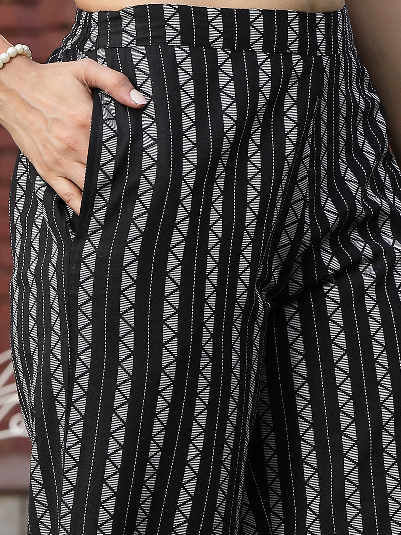 Stylum Women's Black Printed Cotton Blend Co-Ords Set (CSBLACKSCOTT)