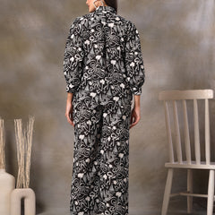 Stylum Women's Black Abstarct Printed Cotton Co-Ord Set (CSBLACKSOHO)