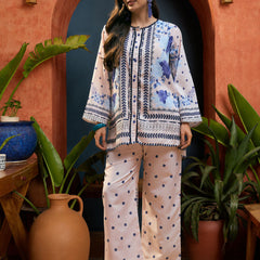 Stylum Women's Blue Floral Printed High-Low Rayon Co-Ord Set (CSBLUEAARZOO)
