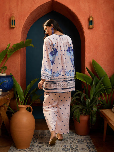 Stylum Women's Blue Floral Printed High-Low Rayon Co-Ord Set (CSBLUEAARZOO)