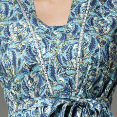 Stylum Women's Printed Rayon Co-Ord set (CSBLUECHERRY)