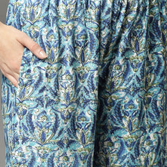 Stylum Women's Printed Rayon Co-Ord set (CSBLUECHERRY)