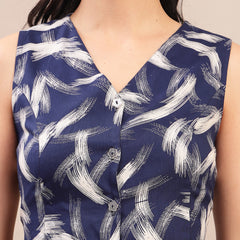 Stylum Women's Blue Abstract Printed Rayon Co-Ord Set (CSBLUEKEVDA)