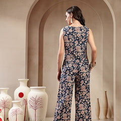 Stylum Women's Blue Floral Printed Cotton Co-Ord Set (CSBLUESWING)