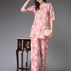 Ikat Print Rayon Co-Ords Set