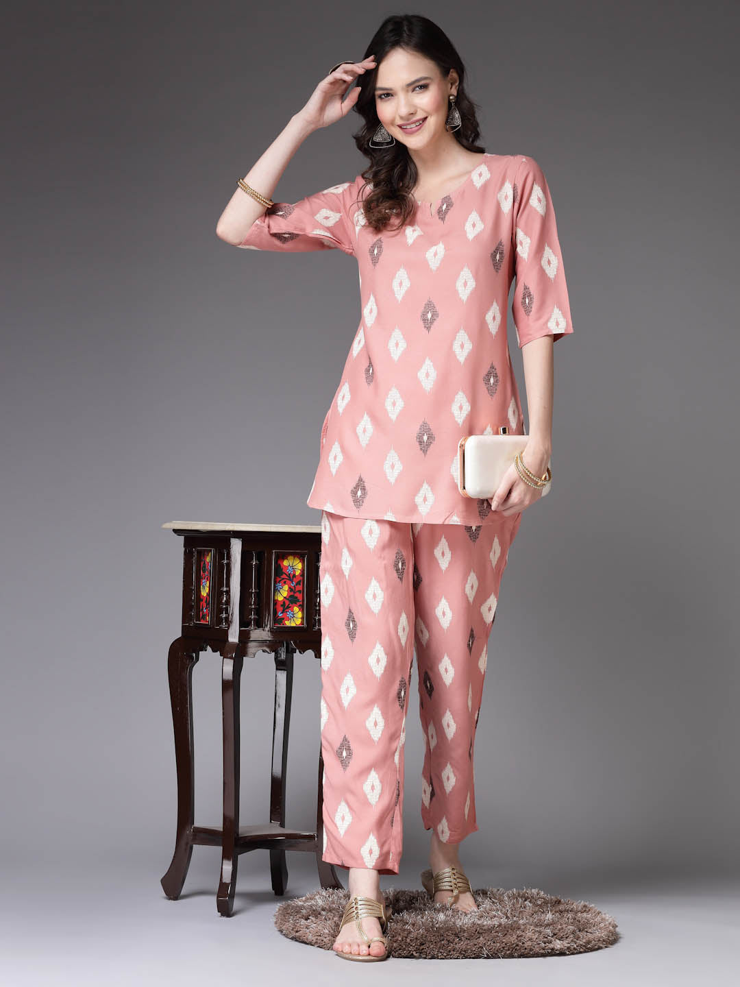 Ikat Print Rayon Co-Ords Set